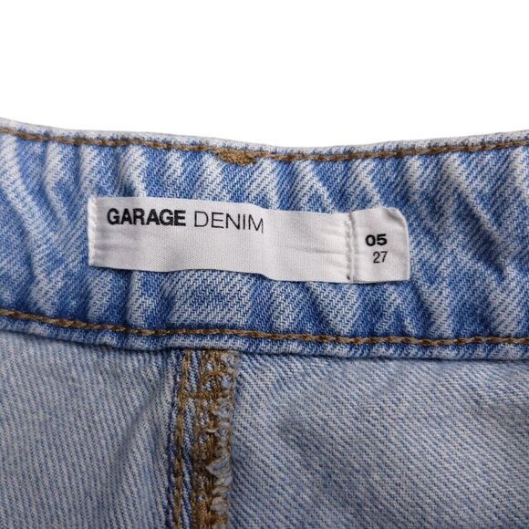 Garage Denim Womens Wide Leg Jeans 5 Light Wash Distressed Organic Cotton Holes - Picture 7 of 8
